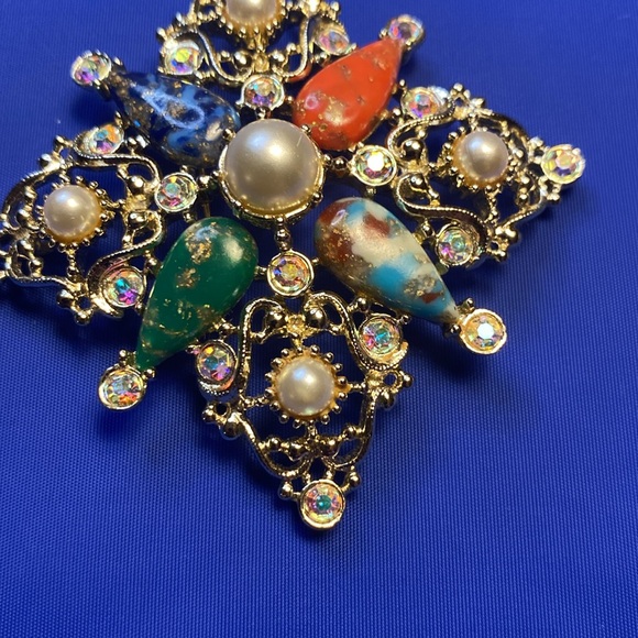 Vintage Sarah Coventry Galaxy Gold Tone Brooch - Picture 8 of 8